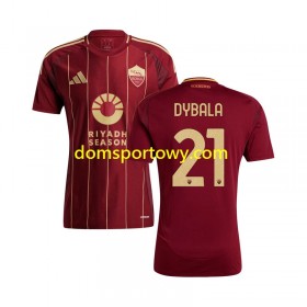 Koszulka AS Roma Paulo Dybala 21 Domowe Koszulki Piłkarskie 2024-2025 Krótki Rękaw